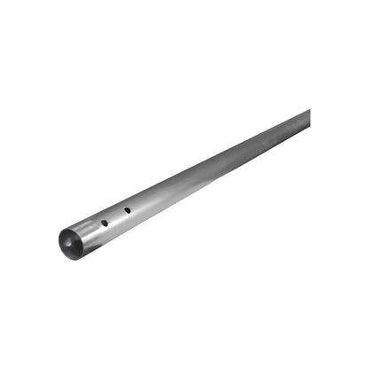 Extensión de aluminio 72 pulgadas, con orificios para ajuste, acabado gris metálico.