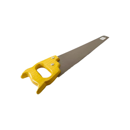 Serrote sierra de mano de 18 pulgadas con mango ergonómico amarillo para carpintería y madera