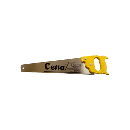 Serrote Celta 1000 profesional para madera, hoja de 18" (457mm) 10 pts, mango amarillo ergonómico.