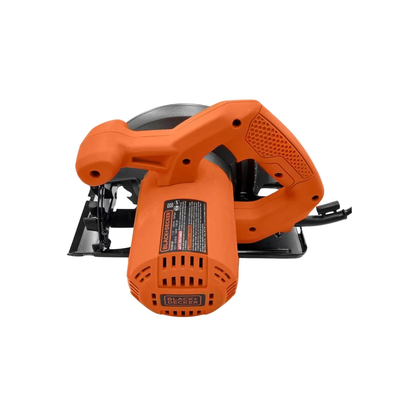 Sierra circular Black+Decker naranja 7 1/4", potente herramienta eléctrica para corte de madera