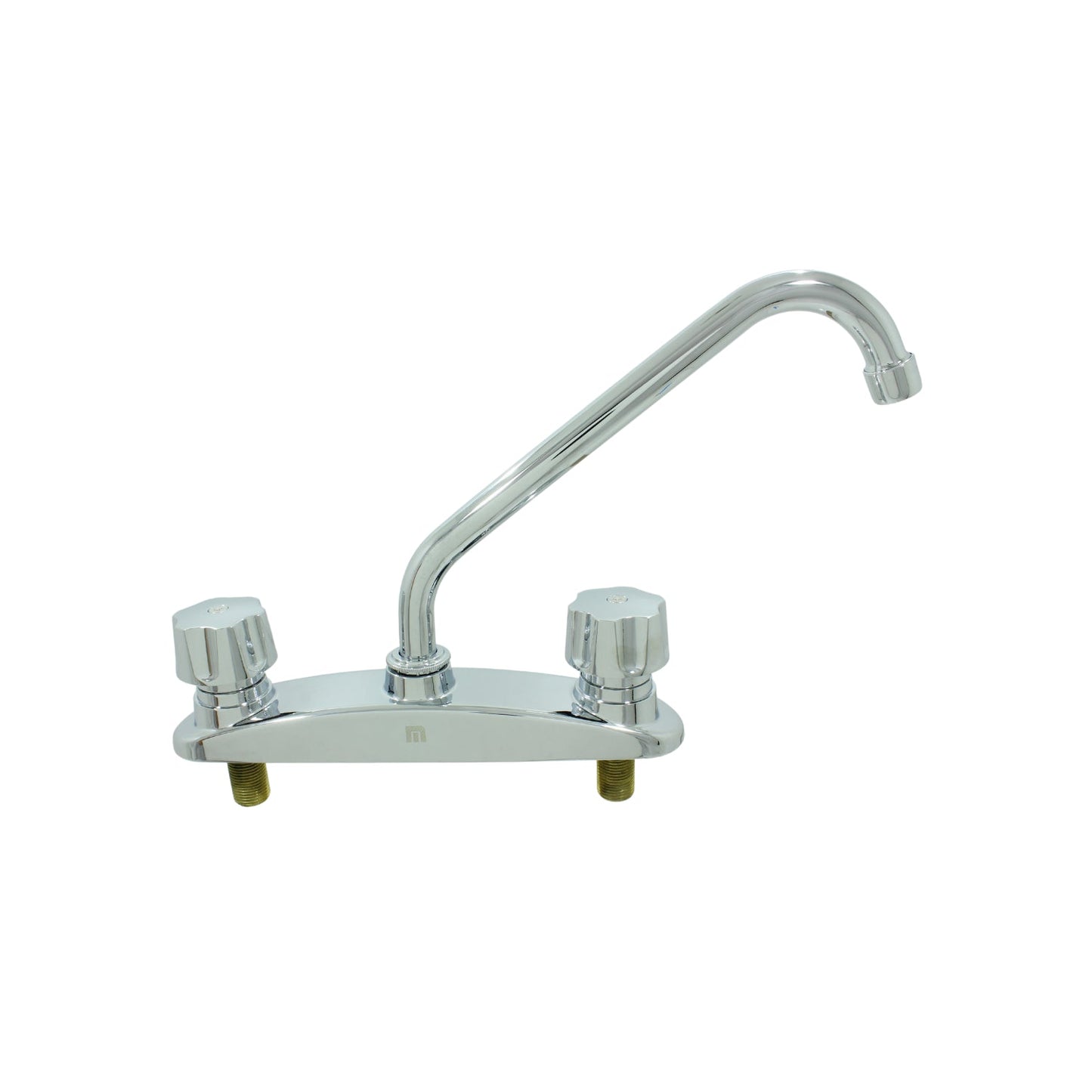 Mezcladora para fregadero cromada, dos manijas, cuello de ganso, ideal cocina