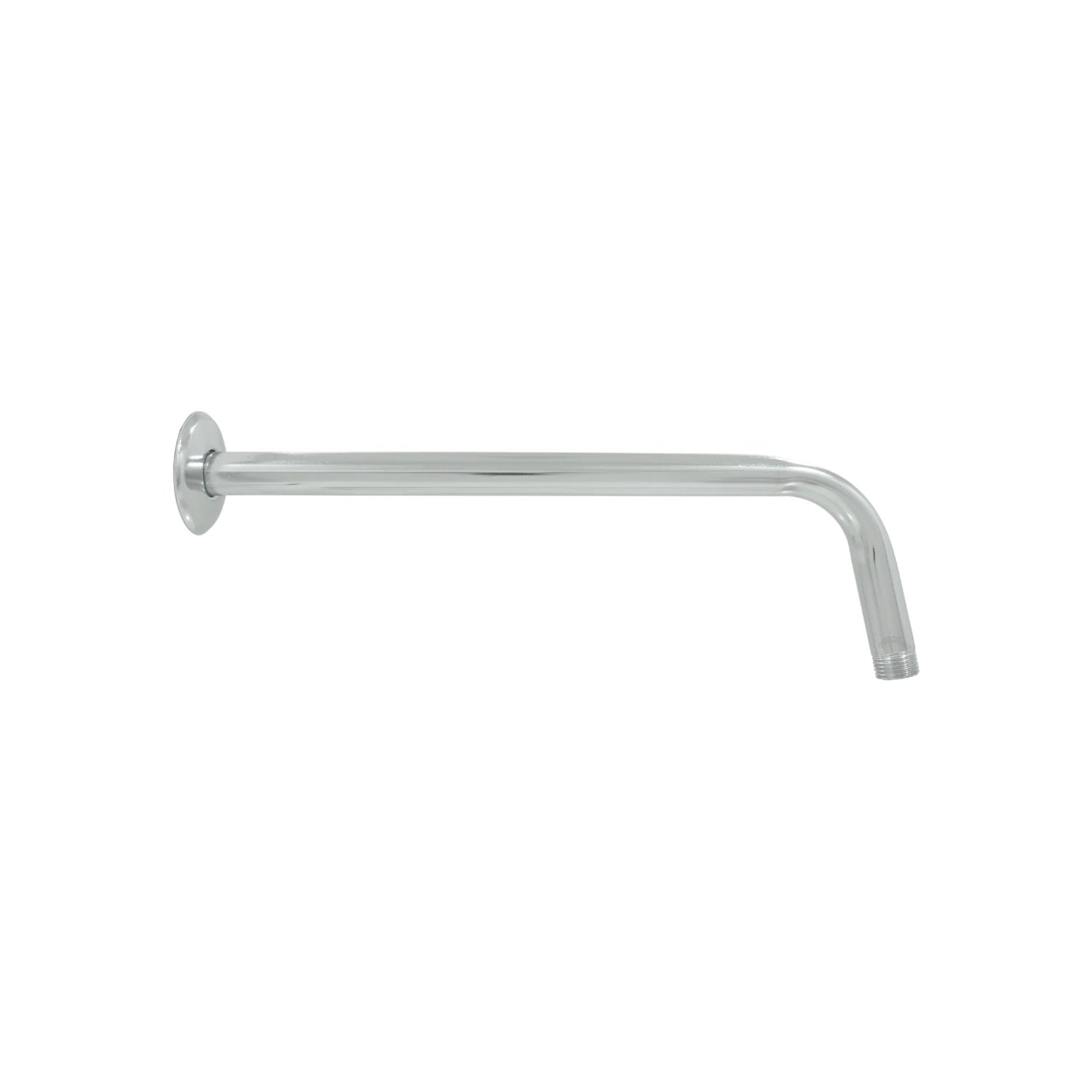 Brazo para regadera cromado de 40 cm, diseño curvo tipo cuello de ganso, para instalaciones de ducha de pared.