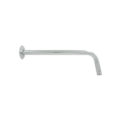 Brazo para regadera cromado de 40 cm, diseño curvo tipo cuello de ganso, para instalaciones de ducha de pared.