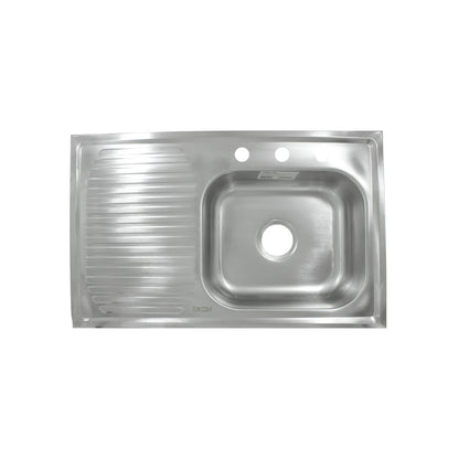 Tarja Ekon acero inoxidable con escurridor izquierdo y 3 orificios para grifería