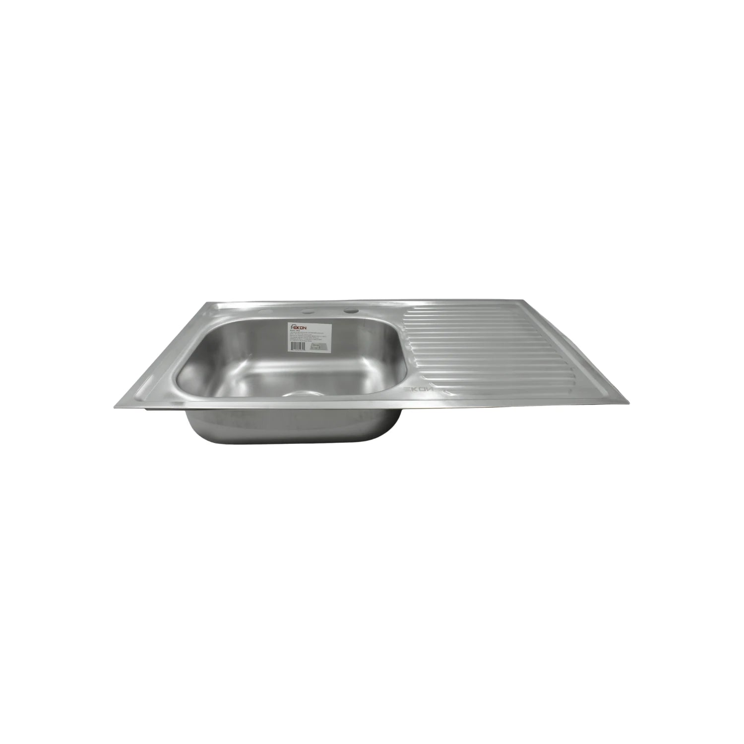 Tarja de cocina Ekon de acero inoxidable con escurridor derecho 80x50 cm, un lavabo