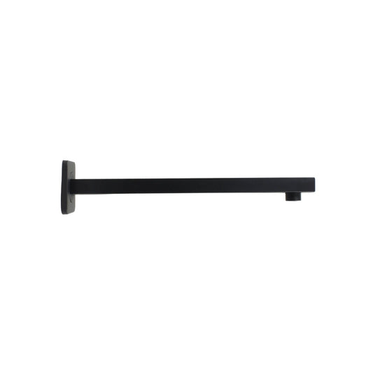 Brazo de regadera cuadrado negro mate de 30 cm, extensión de metal para ducha moderna