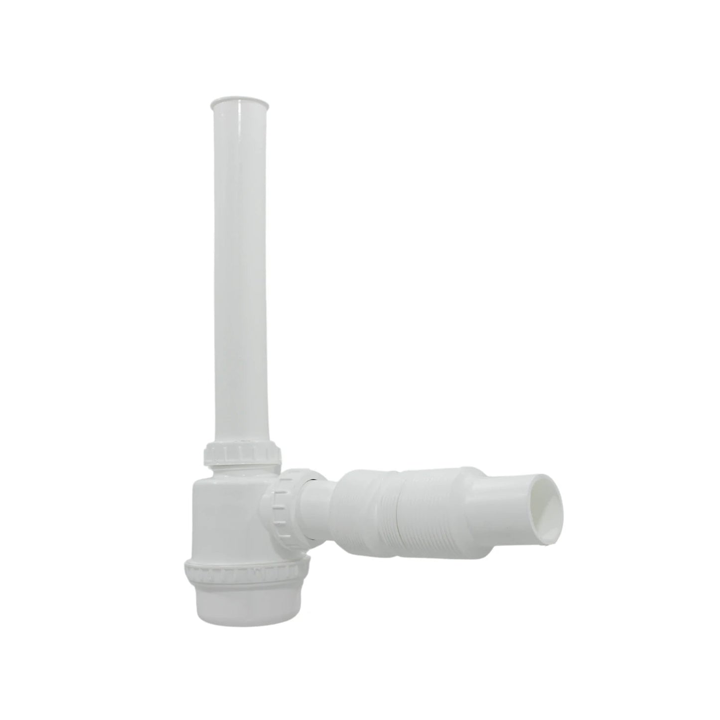Cespol trampa de botella plástico blanco para fregadero/lavabo con tubo de desagüe flexible
