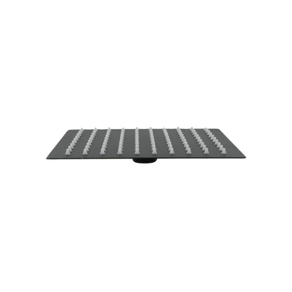 Regadera cuadrada 8" acero inoxidable negra Metalflux M010897