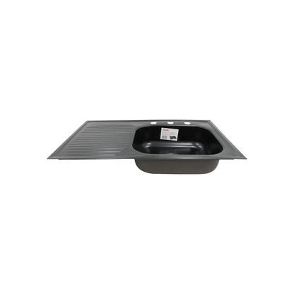 Tarja 80 cm x 50 cm escurridor izquierdo negro mate Ekon 60052