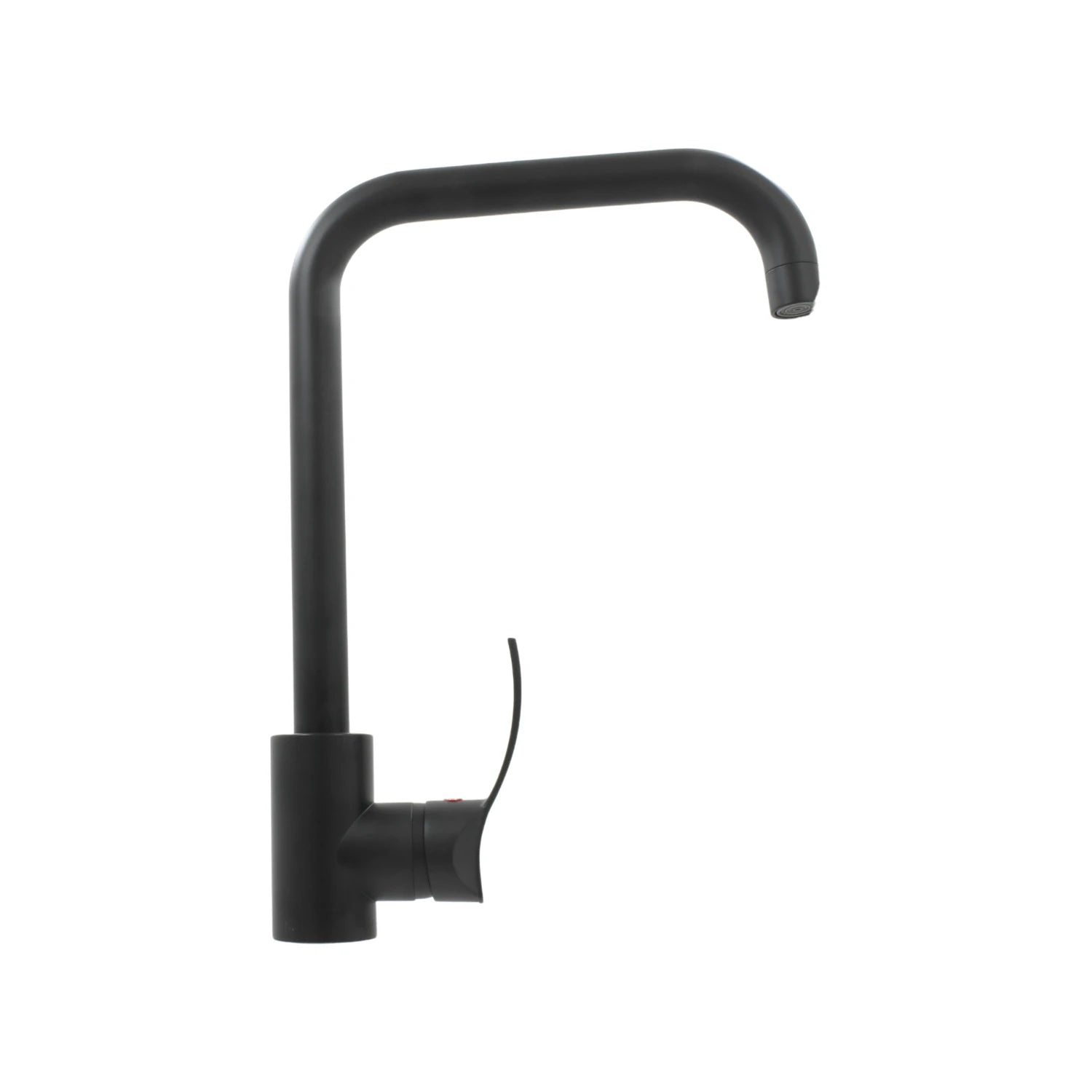 Mezcladora de fregadero monomando negra mate, grifo de cocina moderno con caño alto