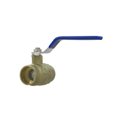Válvula de esfera de latón con manija azul, conexión soldable, presión 400 WOG para fontanería e instalaciones