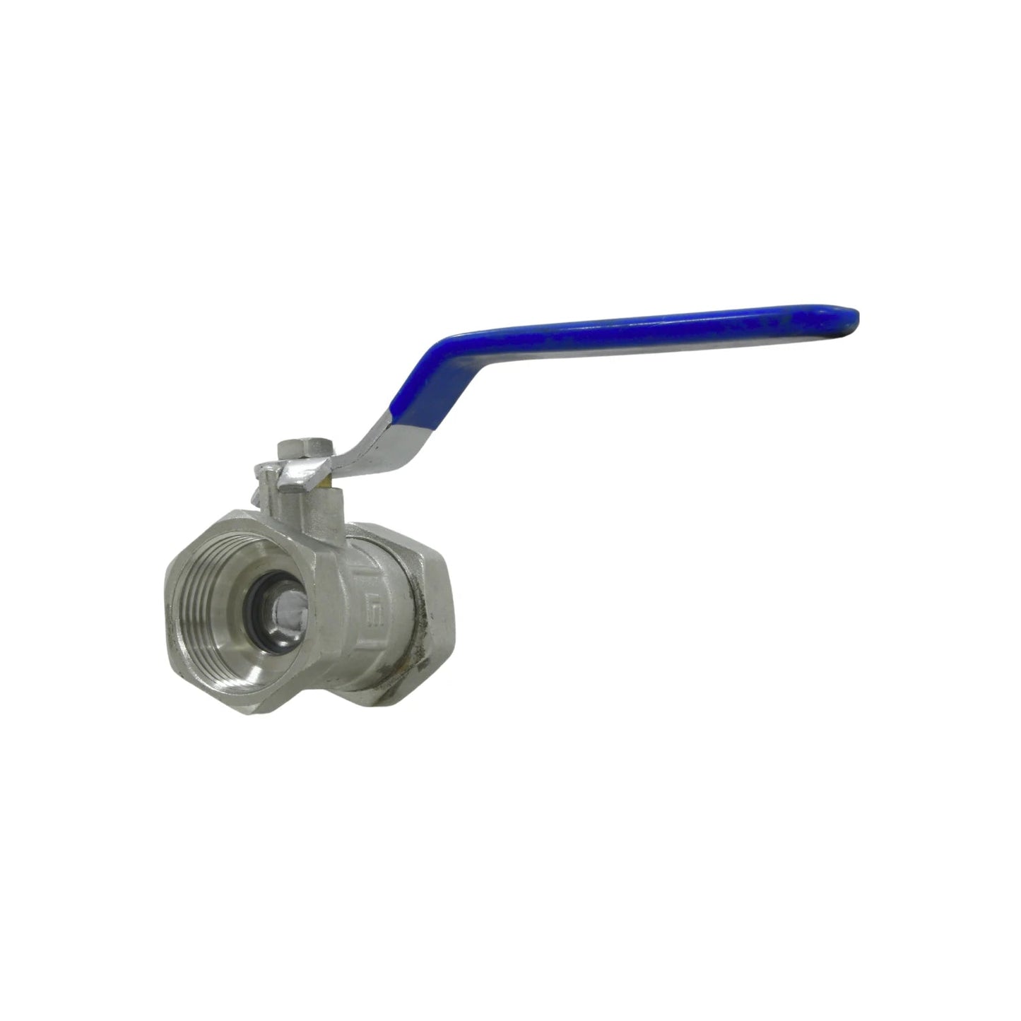 Válvula de esfera de latón 1 pulgada roscable con manija azul para control de flujo de agua y fluidos