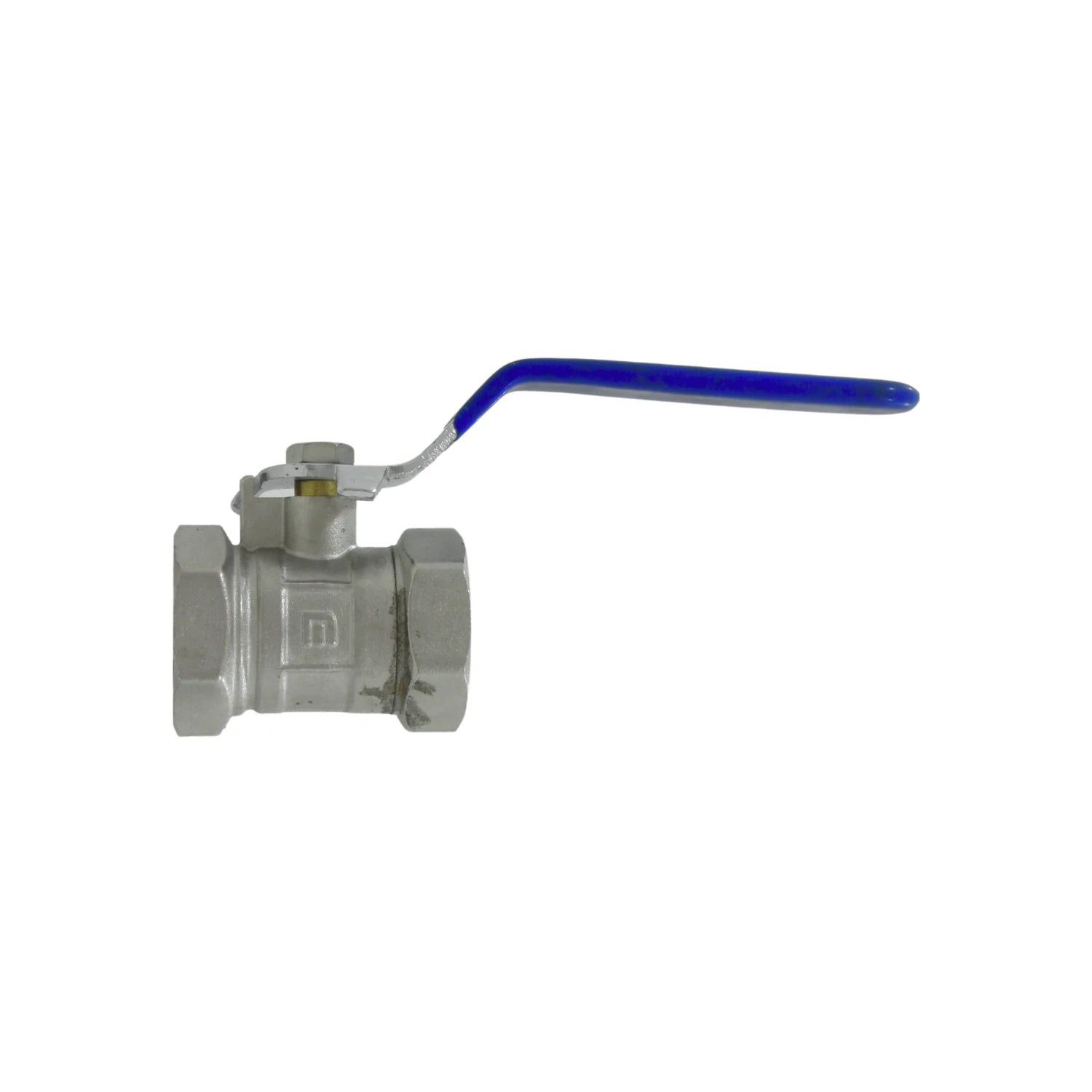 Válvula de esfera de latón roscable de 1 pulgada con mango azul para fontanería