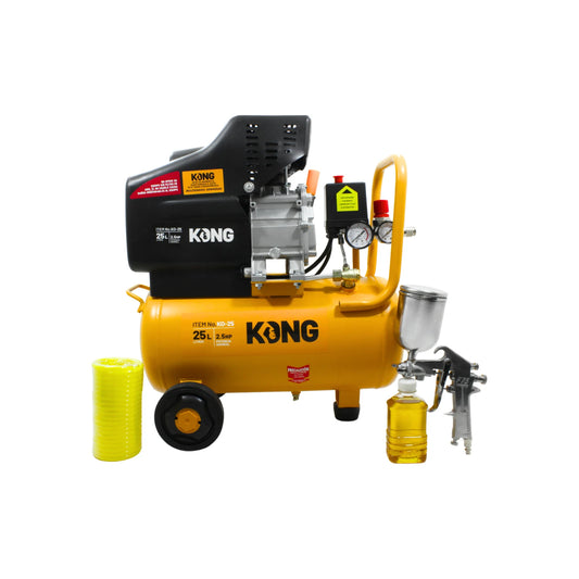 Compresora 2.5 HP 25 litros con accesorios Kong KO-25
