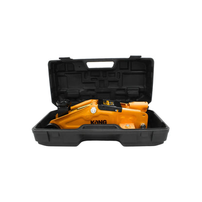 Gato de patín hidráulico Kong naranja de 2 toneladas en estuche de transporte negro