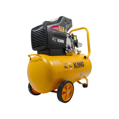 Compresor de aire KONG KO-50 amarillo portátil 50 litros 3 HP con ruedas para ferretería
