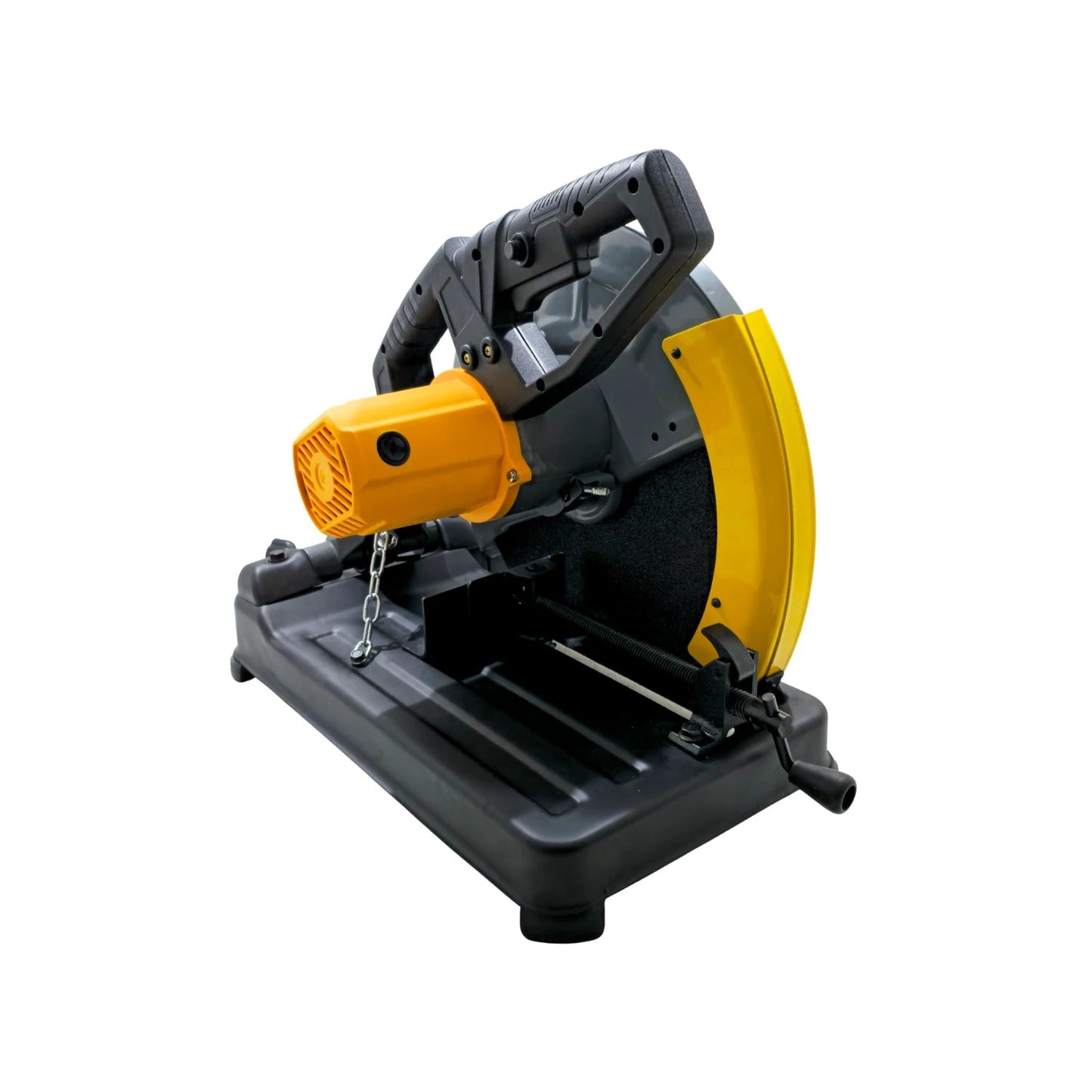 Cortadora de metal eléctrica 14 pulgadas 2100W, tronzadora abrasiva amarilla y negra para taller.