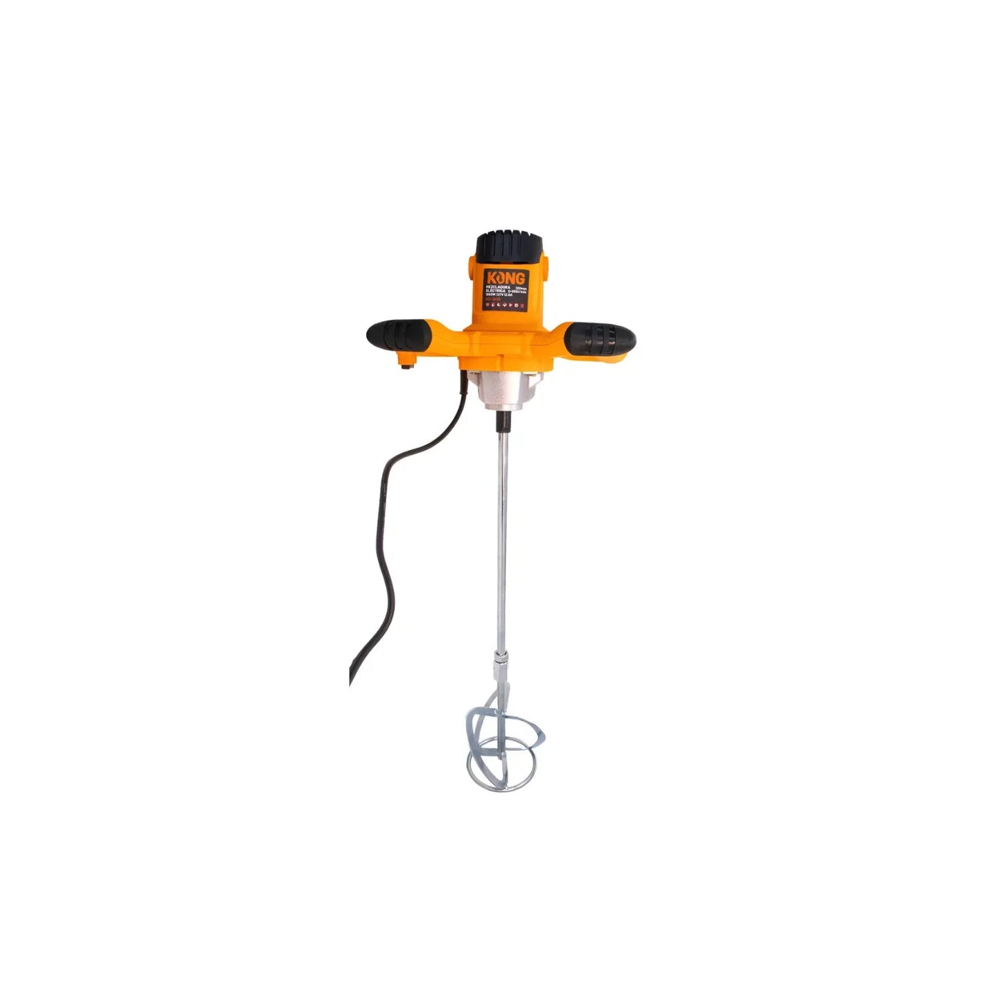 Mezcladora eléctrica Kong 1600W naranja para pasta, mortero y pintura con paleta mezcladora.