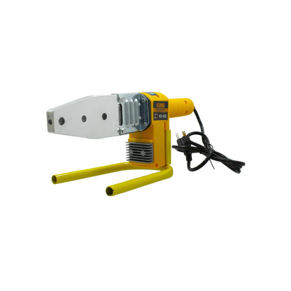 Termofusora de tubos PPR Kong KO-612 amarilla con base de apoyo para soldadura de tuberías plásticas