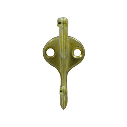 Gancho doble dorado de latón para perchero, colgar ropa, toallas o sombreros