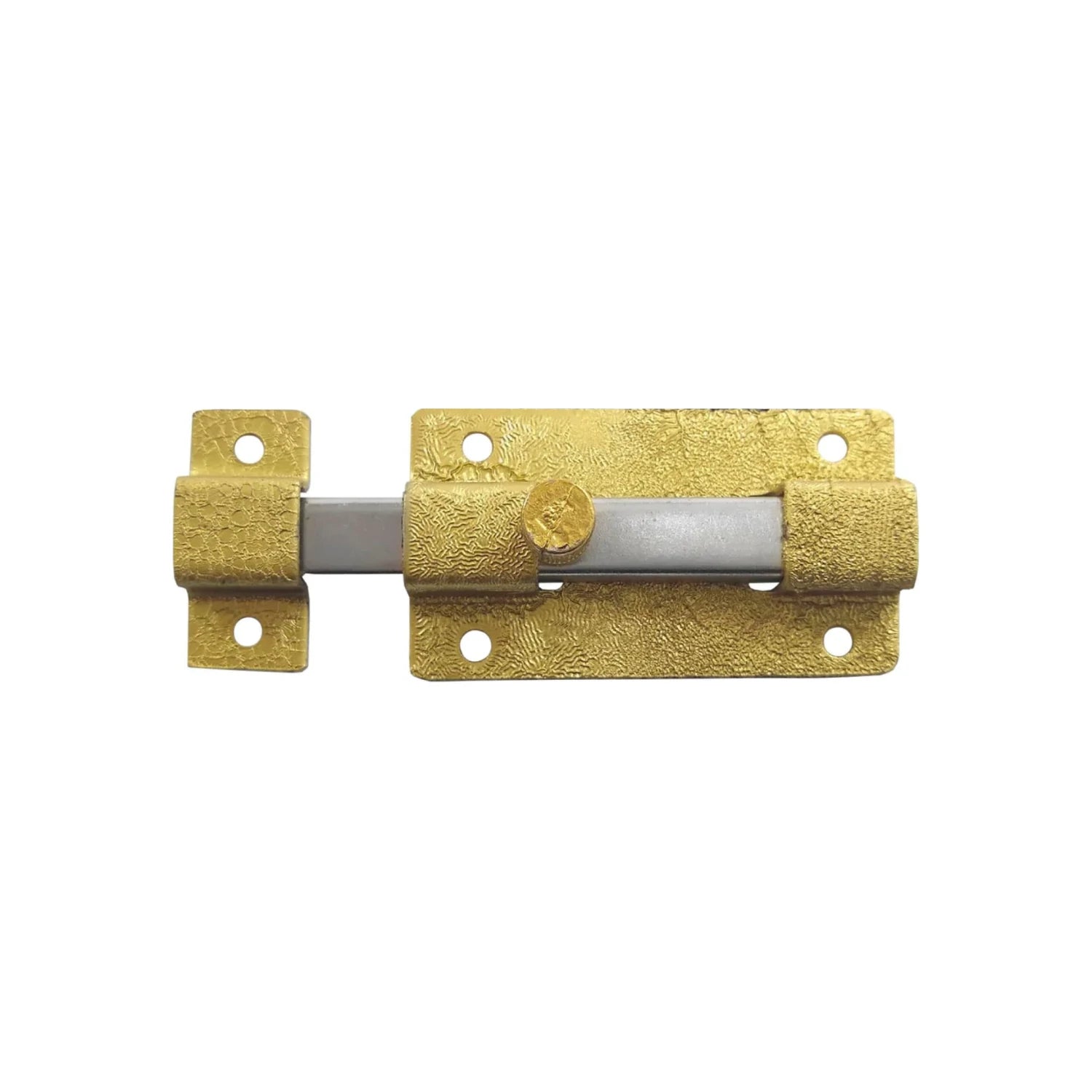 Pasador corredero de seguridad dorado 9 cm corrugado para puertas y ventanas