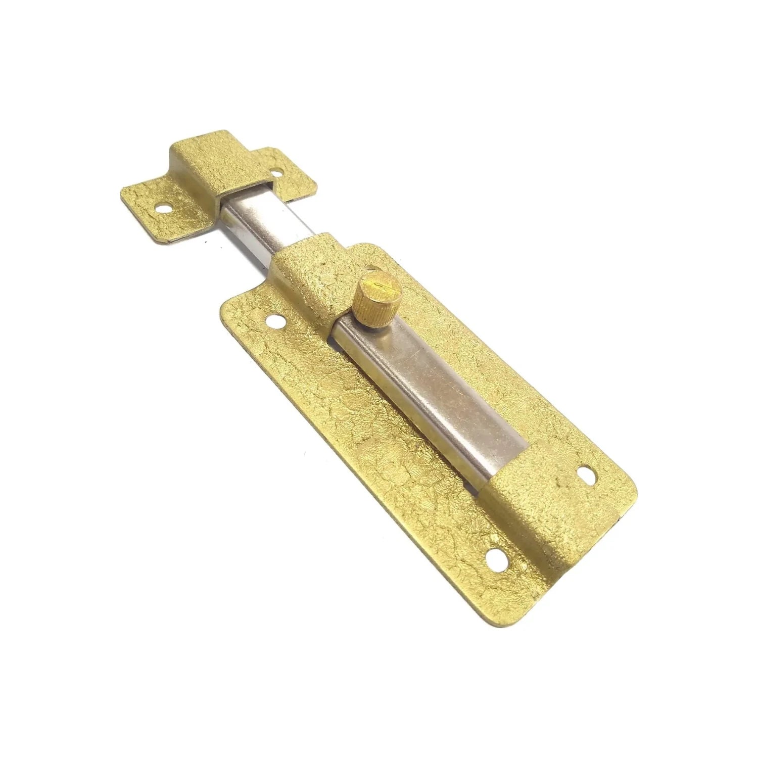 Pasador corredera dorado de bronce con textura corrugada para puertas y ventanas