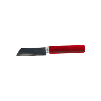 Cuchillo de marcado para carpintería con mango rojo y hoja de acero con punta biselada para trazado preciso