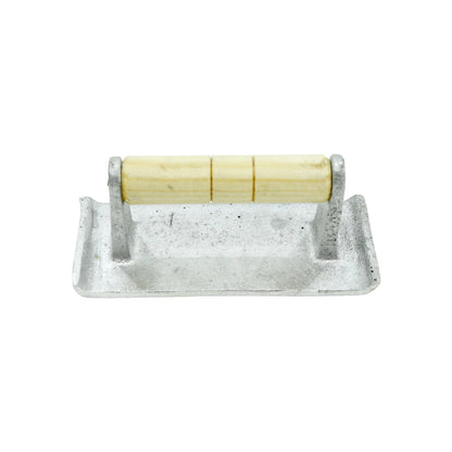 Volteador de cemento de aluminio con mango de madera, para alisar y nivelar superficies de concreto