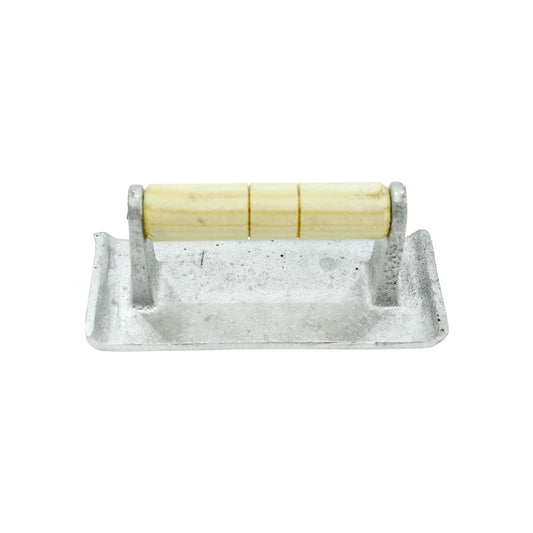 Volteador de cemento de aluminio con mango de madera, para alisar y nivelar superficies de concreto