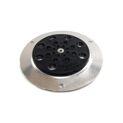 Rejilla para coladera de aluminio con patrón de orificios tipo flor negra, para desagüe de piso