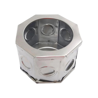 Bote integral octagonal de acero galvanizado para conexiones eléctricas con múltiples knockouts