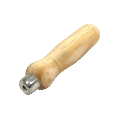 Mango de madera natural ergonómico para lima con ferrule metálico plateado, accesorio de ferretería.