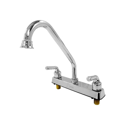 Mezcladora Fidic para fregadero de cocina 8", cuello de ganso, acabado cromado, doble manija