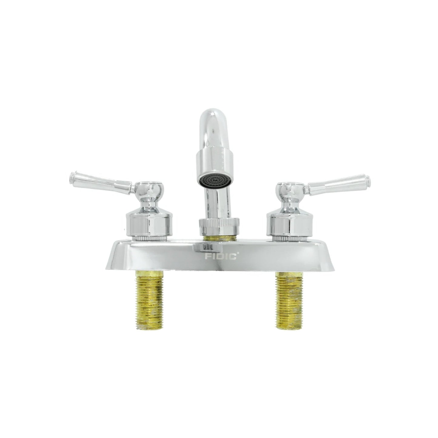 Mezcladora para lavabo Fidic de 4 pulgadas, acabado cromado, manerales de palanca
