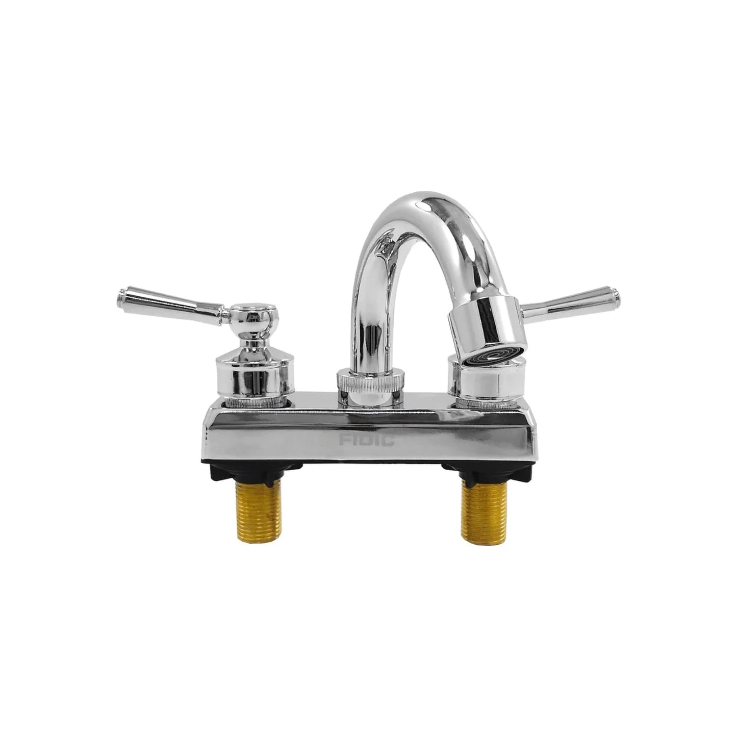Mezcladora de lavabo cromada Fidic 4" con dos manijas de palanca