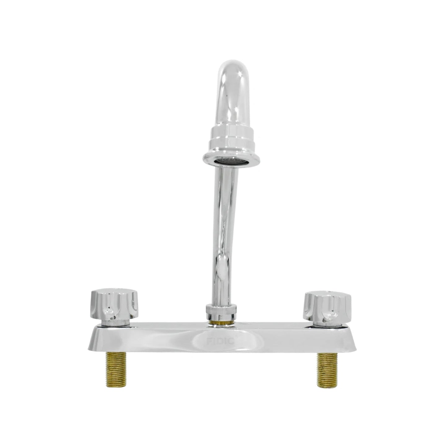 Mezcladora para fregadero Fidic cromada 8 pulgadas con dos manijas y caño de cuello de ganso