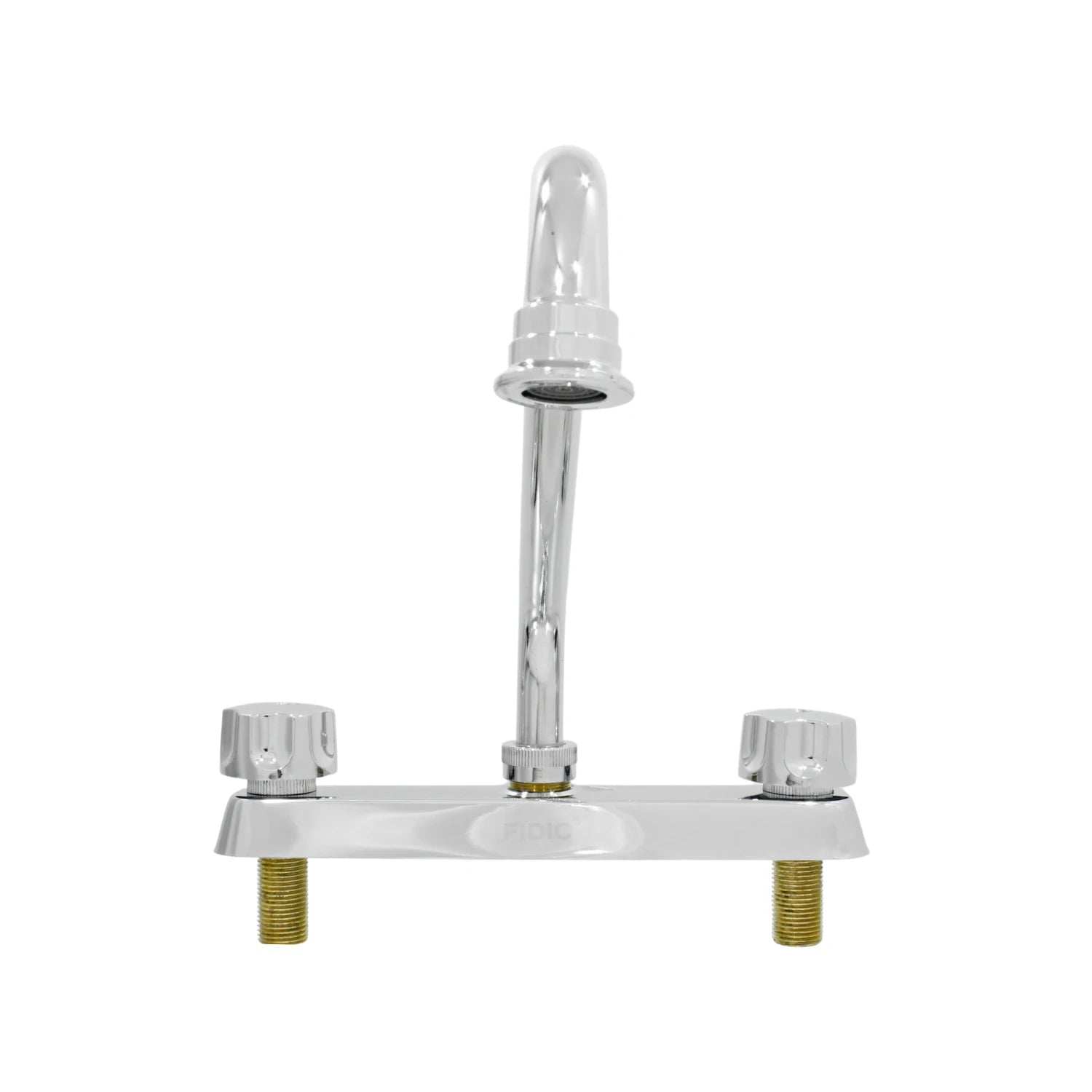 Mezcladora para fregadero Fidic cromada 8 pulgadas con dos manijas y caño de cuello de ganso