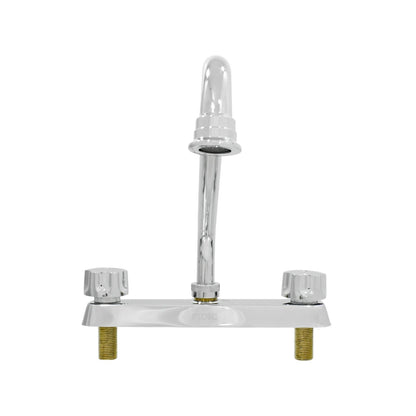 Mezcladora para fregadero Fidic cromada 8 pulgadas con dos manijas y caño de cuello de ganso