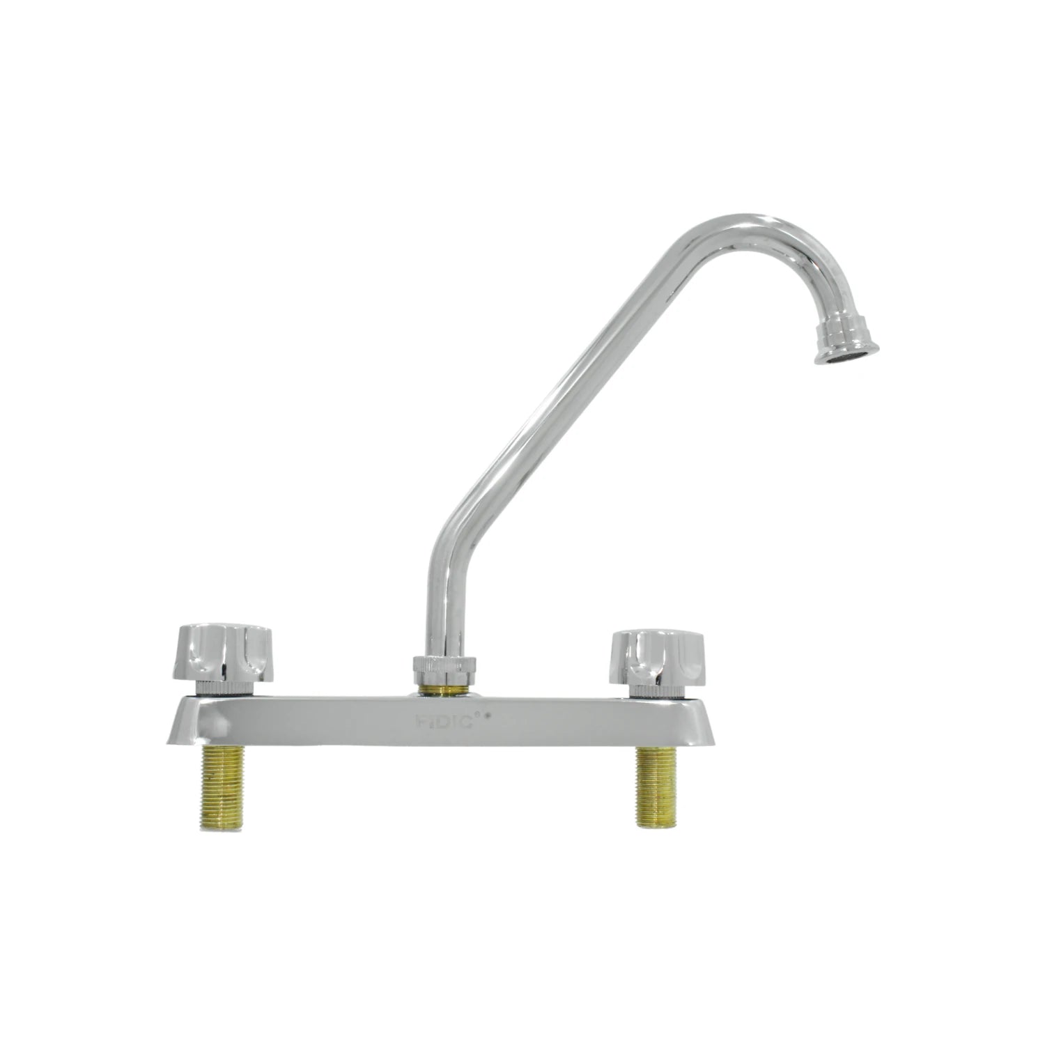 Mezcladora de fregadero Fidic 8", cromada, con manijas acrílicas y cuello de ganso