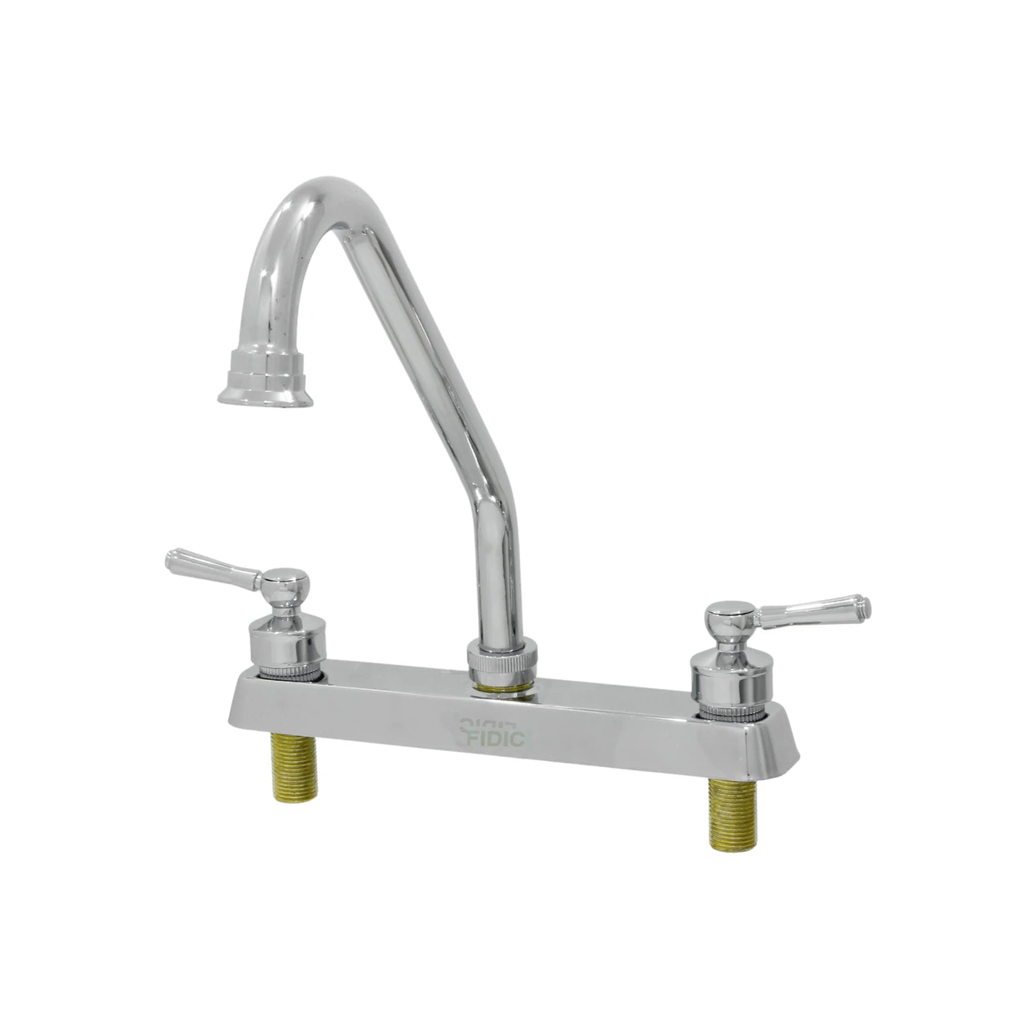 Mezcladora para fregadero Fidic cromada 8 pulgadas con cuello de ganso y dos manerales
