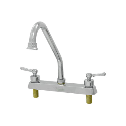 Mezcladora para fregadero Fidic cromada 8 pulgadas con cuello de ganso y dos manerales