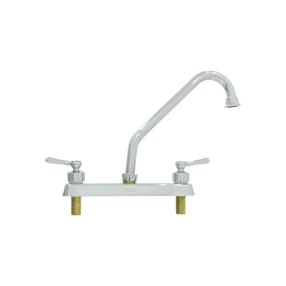 Mezcladora FIDIC cromada para fregadero, 8 pulgadas, doble maneral de palanca, cuello alto de arco para cocina