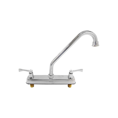 Mezcladora para fregadero FIDIC cromada 8 pulgadas con doble manija y cuello de ganso