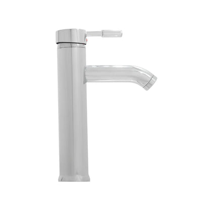 Grifo monomando para lavabo alto acabado cromado brillante diseño moderno y minimalista para baño