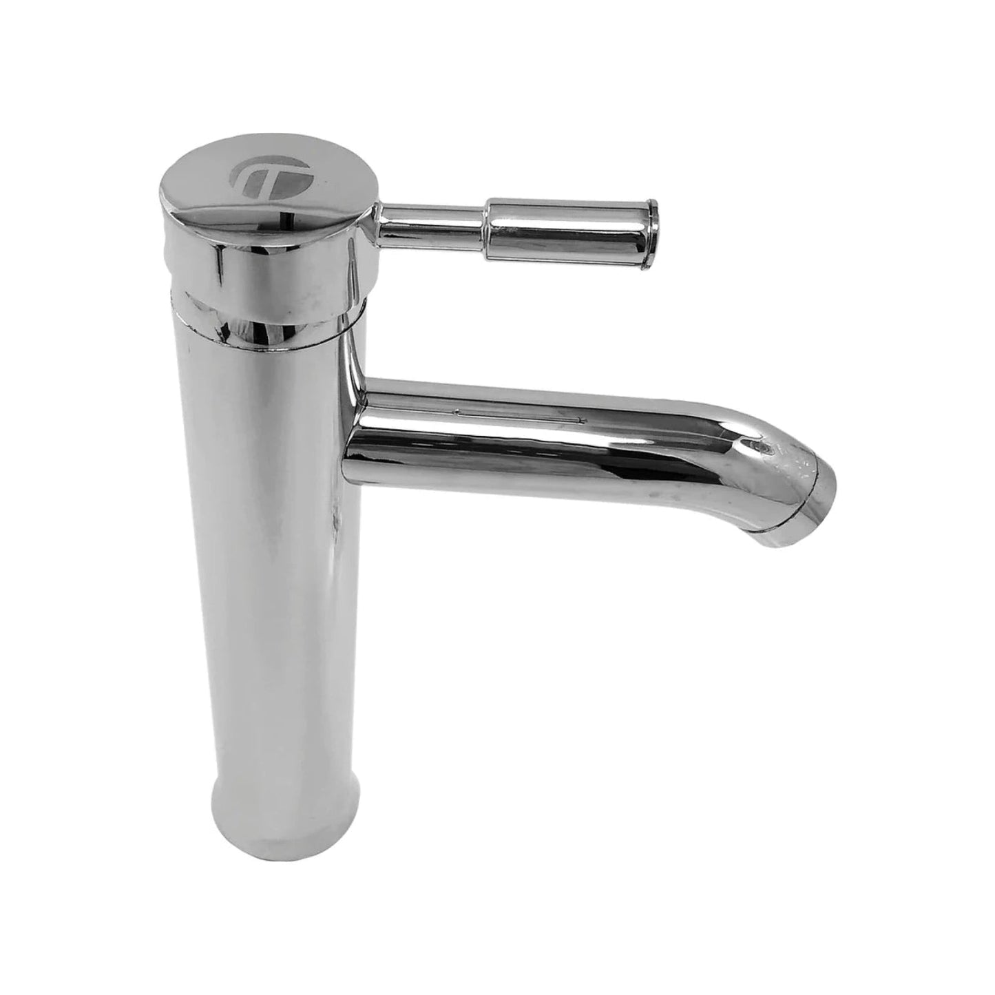 Mezcladora monomando Fidic para lavabo, acabado cromado brillante, diseño moderno y palanca de control lateral.