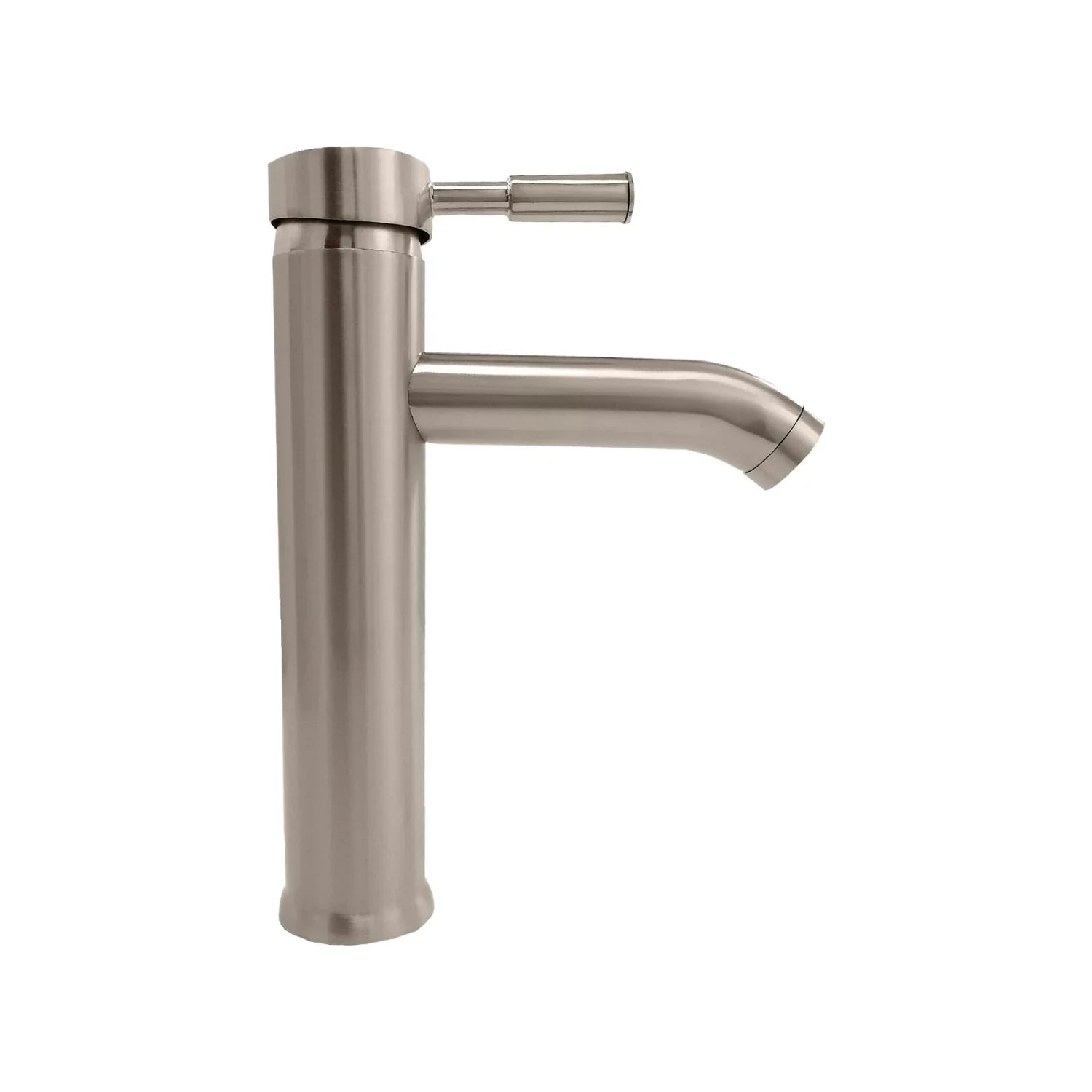 Mezcladora para fregadero monomando de cocina, acabado níquel cepillado y diseño moderno.