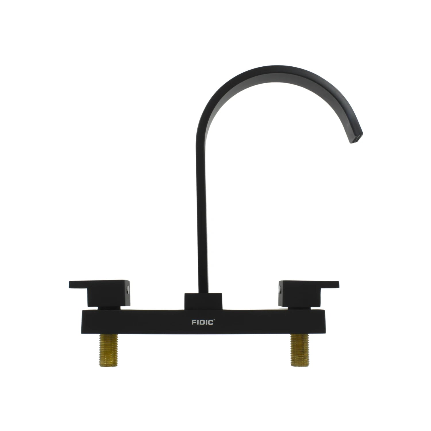 Mezcladora de fregadero FIDIC negra mate 8 pulgadas doble manija 100% metal