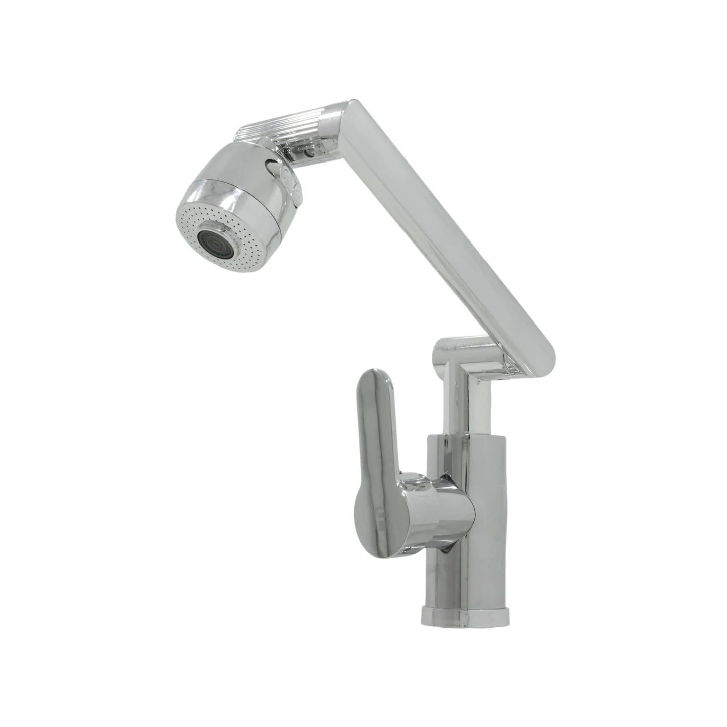 Mezcladora de fregadero monomando acabado cromo con brazo articulado y cabezal pulverizador