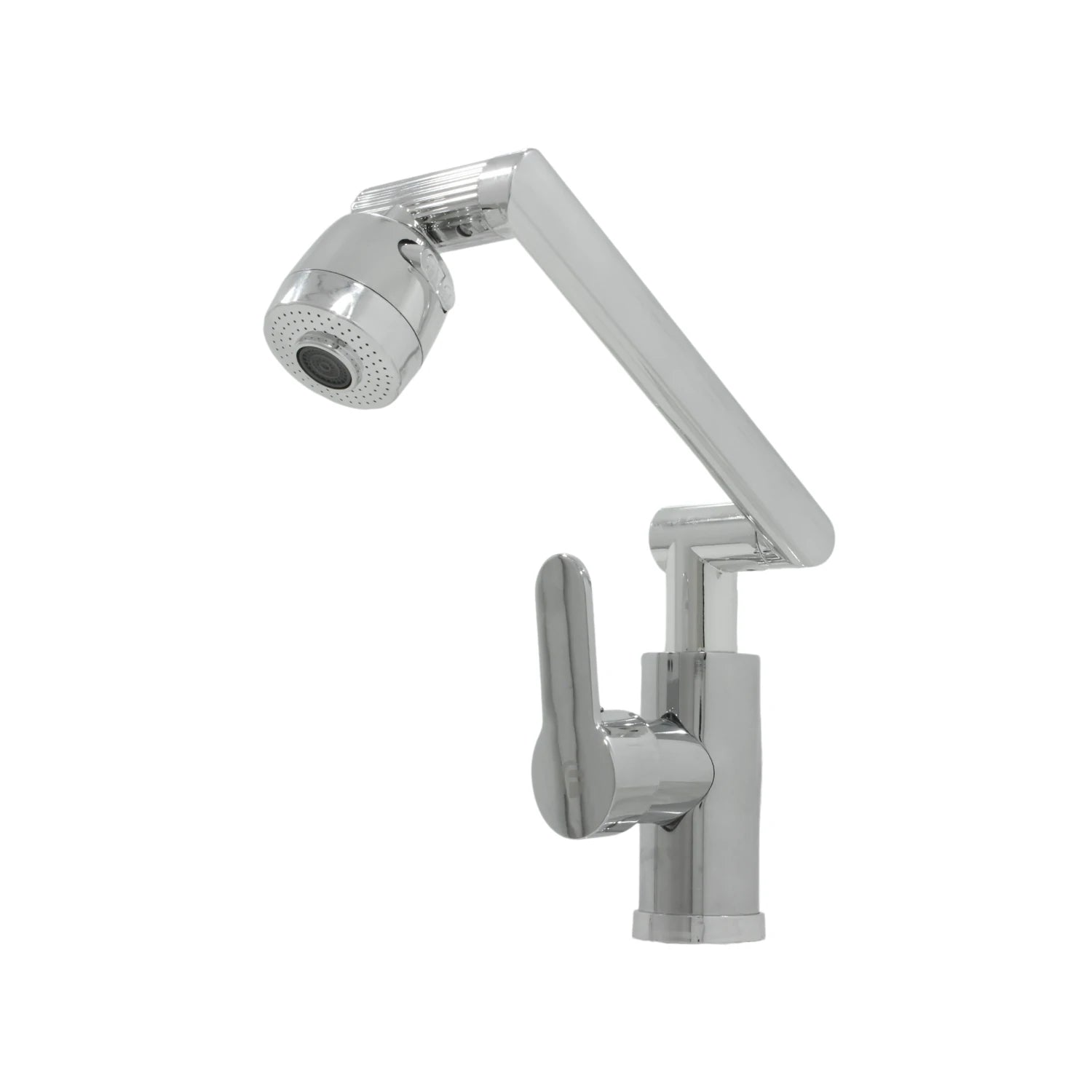 Mezcladora de fregadero monomando acabado cromo con brazo articulado y cabezal pulverizador