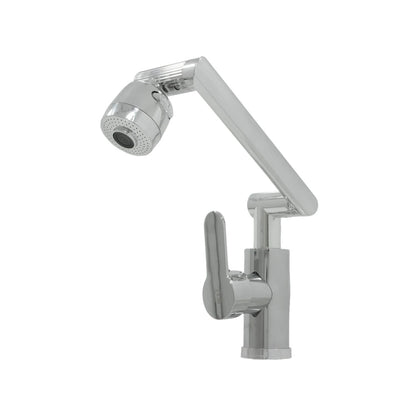 Mezcladora de fregadero monomando acabado cromo con brazo articulado y cabezal pulverizador